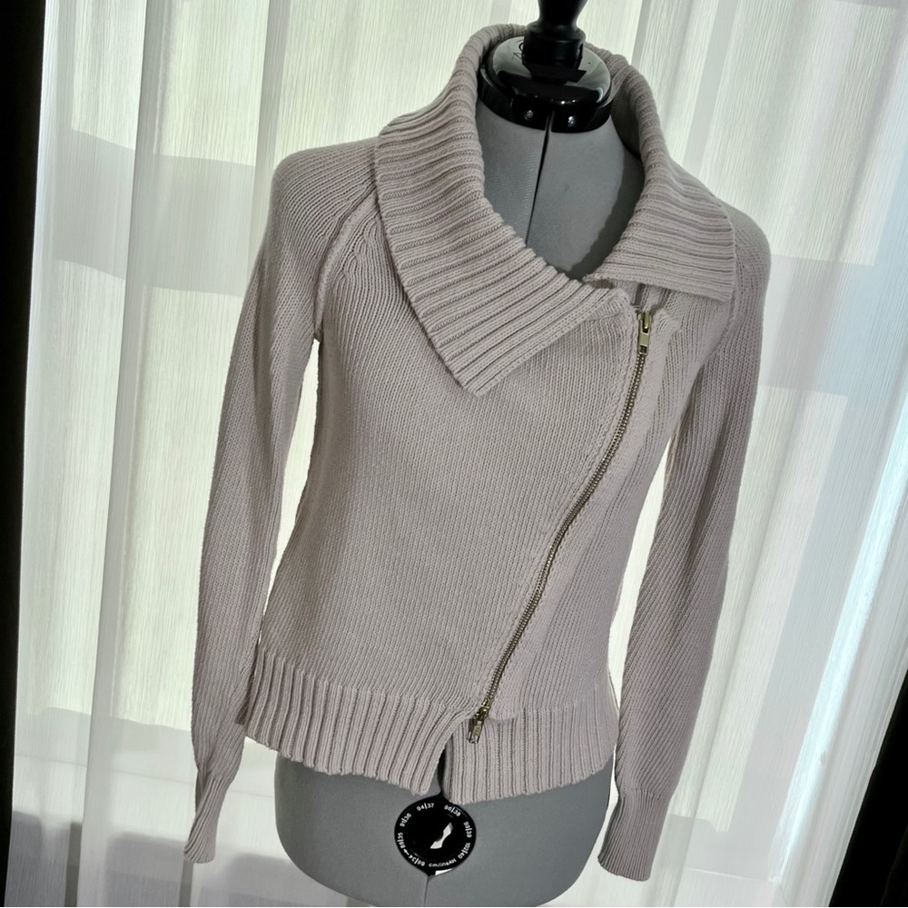 J. Crew Women’s Two-Way Zip Cardigan, Grayish-white, XS